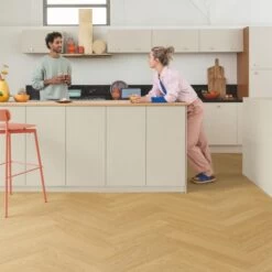Quick-Step Alpha Vinyl Ciro Herringbone Pure Oak Honey AVHBU403602 Rigid Vinyl Flooring