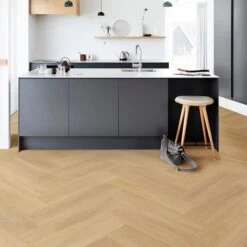 Elka Herringbone Parquet Block Tucker Oak Beige VFHBU40377 Luxury Rigid Vinyl Flooring