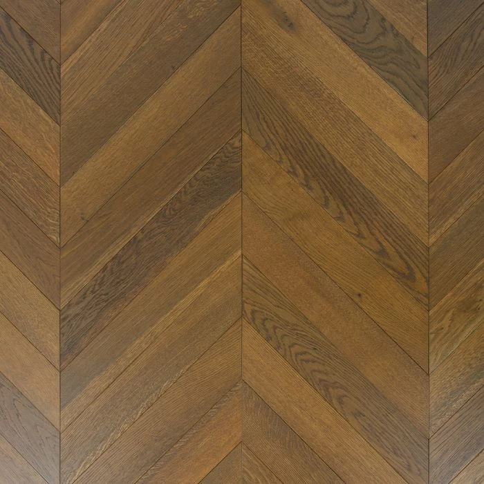 90mm Engineered Brushed & UV Oiled Dark Smoked Charnwood Oak Chevron Block Wood Flooring 0.7632m² - Image 3
