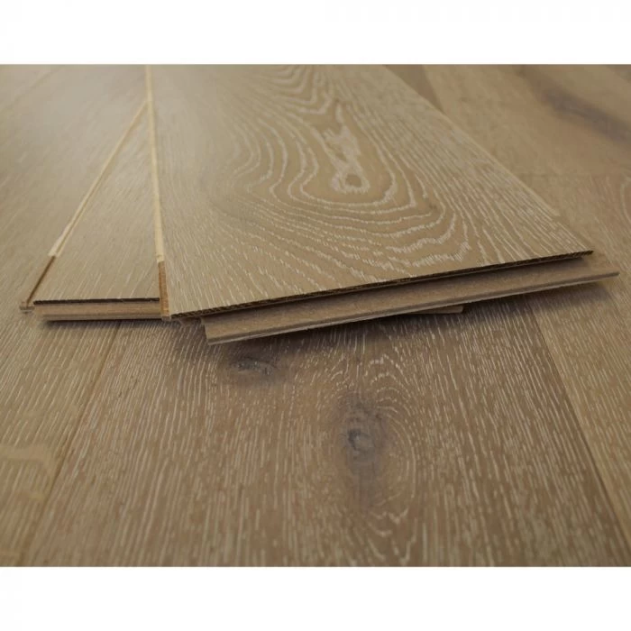 190mm Brushed & Oiled Engineered White Taos Oak Oak Click Wood Flooring 2.075m² - Image 2