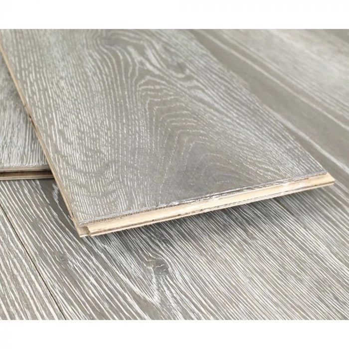 190mm Brushed & Oiled Engineered Rocksalt Oak Wood Flooring 2.89m² - Image 2