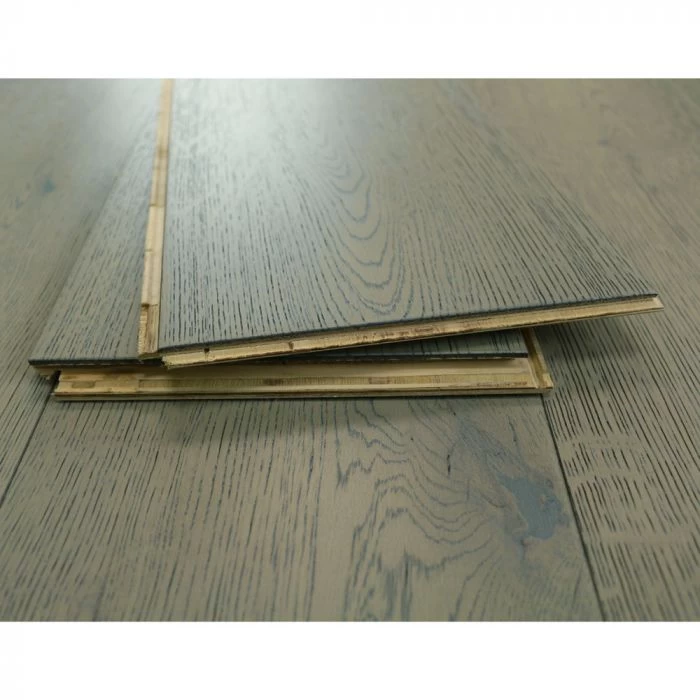 190mm Engineered Dark Grey Brushed Matt Lacquered 1-Strip Oak Wood Flooring 2.88m² - Image 2