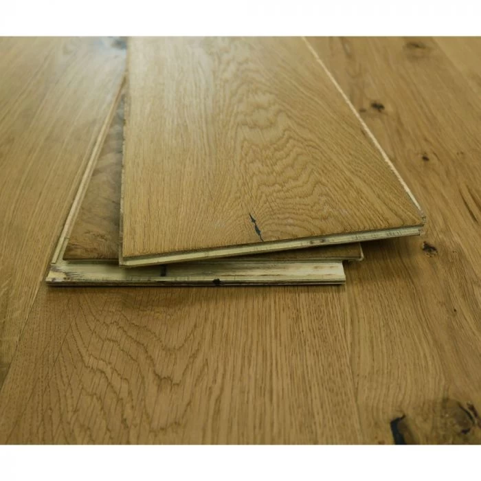 190mm Engineered Light Hand Scraped & Natural Oiled 1-Strip Oak Wood Flooring 2.88m² - Image 2