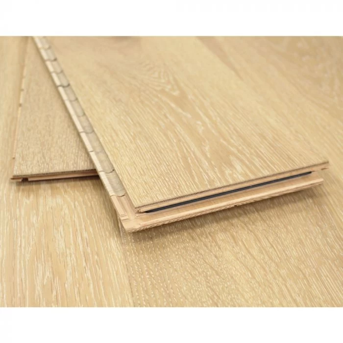 180mm Brushed & Matt Lacquered Engineered Oak Antique White Click Wood Flooring 2.77m² - Image 2