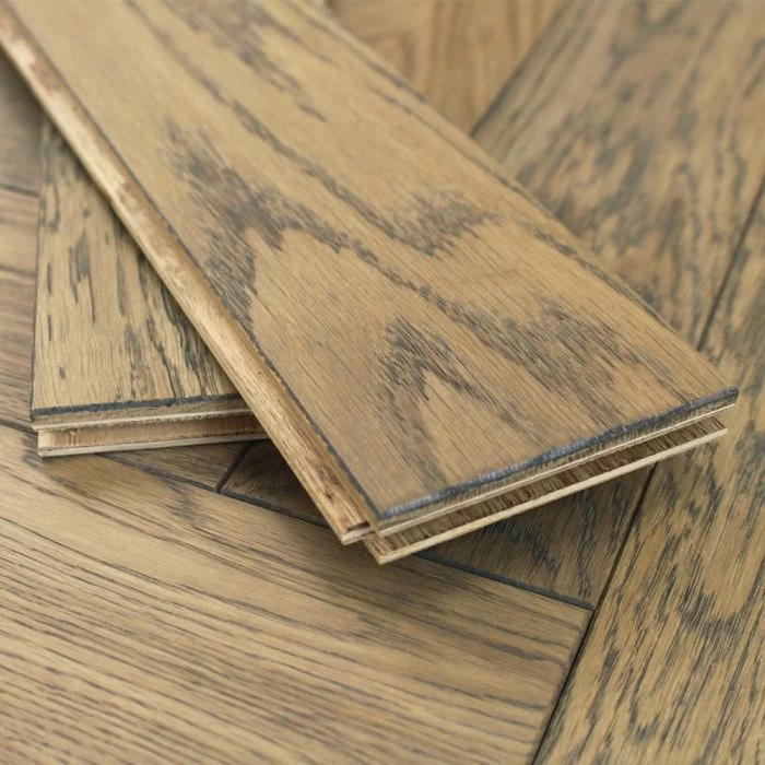 90mm Herringbone UV Oiled Engineered Sand Dune Oak Parquet Wood Flooring 1.44m² - Image 3