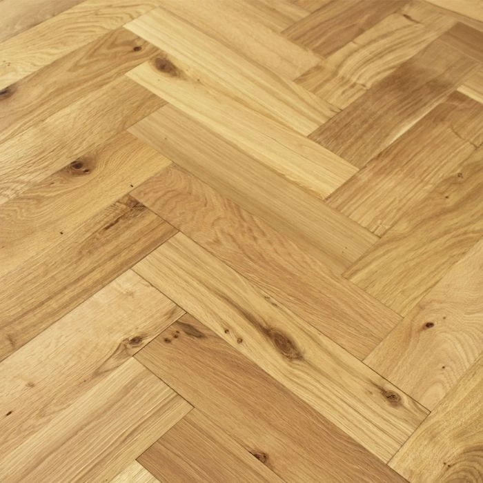 90mm Herringbone Oiled Engineered Rustic Oak Parquet Wood Flooring 1.44m² - Image 2
