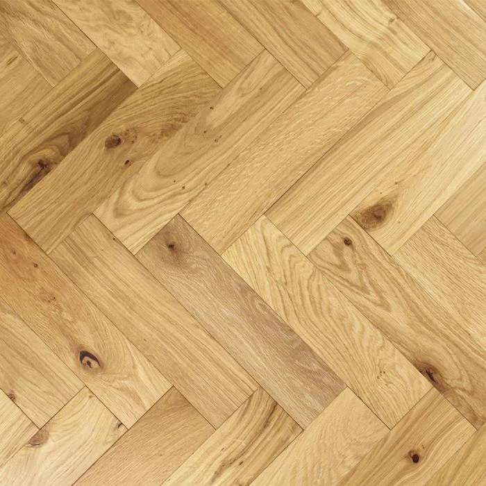 90mm Herringbone Oiled Engineered Rustic Oak Parquet Wood Flooring 1.44m² - Image 4