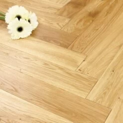 100mm Herringbone Brushed & UV Oiled Engineered Oak Parquet Wood Flooring 0.5m²