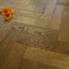 90mm Herringbone Brushed & Oiled Golden Smoked Oak Parquet Wood Flooring 1.44m²