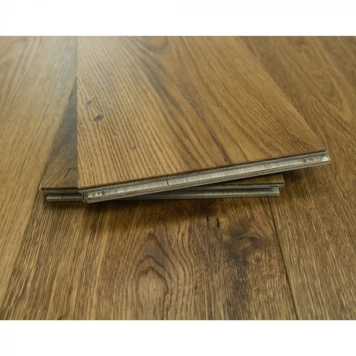 190mm Handscraped & UV Oiled Engineered Golden Bronze Oak Wood Flooring 2.17m² - Image 3