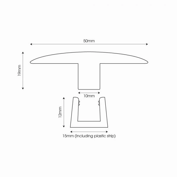 Oak T Door Bar Threshold Pre Finished & Un-Finished With Plastic Strip - Image 4