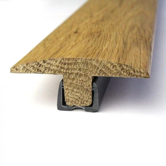 Oak T Door Bar Threshold Pre Finished & Un-Finished With Plastic Strip - Image 2