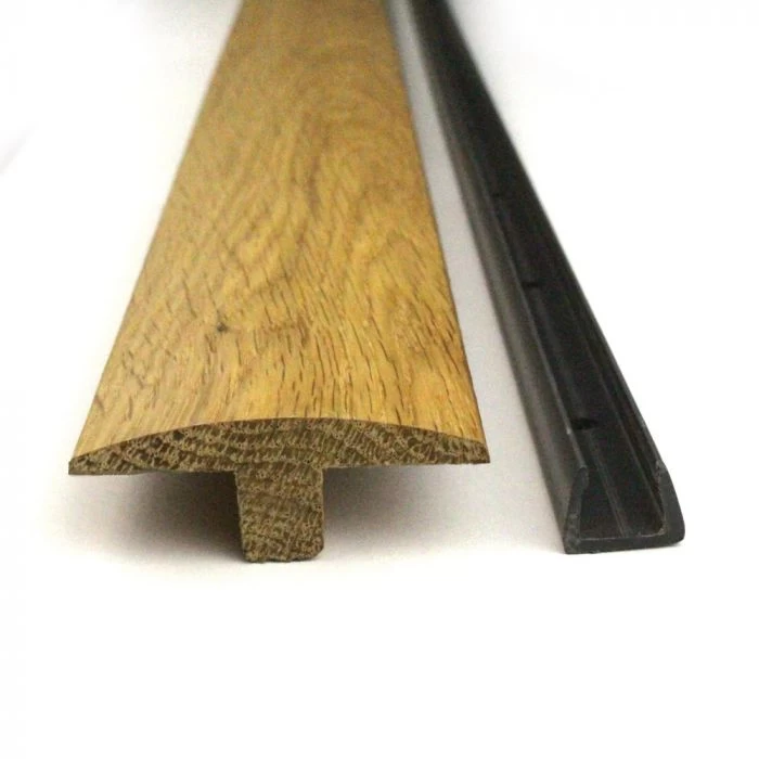 Oak T Door Bar Threshold Pre Finished & Un-Finished With Plastic Strip - Image 3
